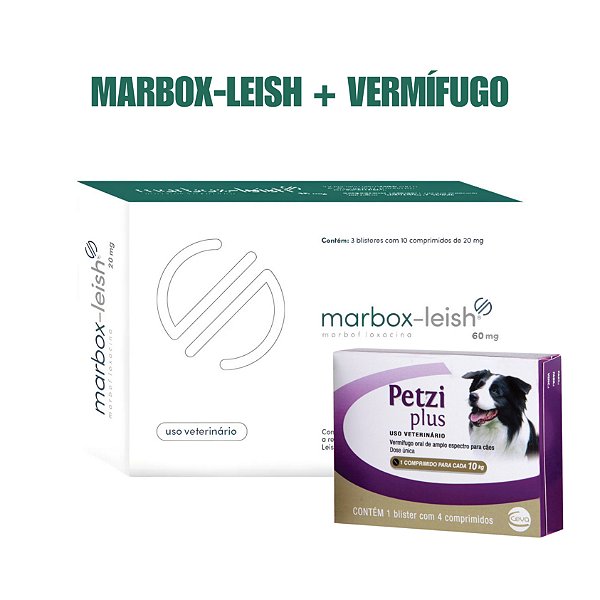 Kit Marbox leish 60mg + Vermífugo Petzi Plus