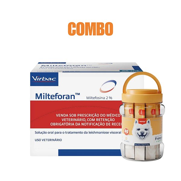 Combo Milteforan + Petisco Creamy Wanpy 560g