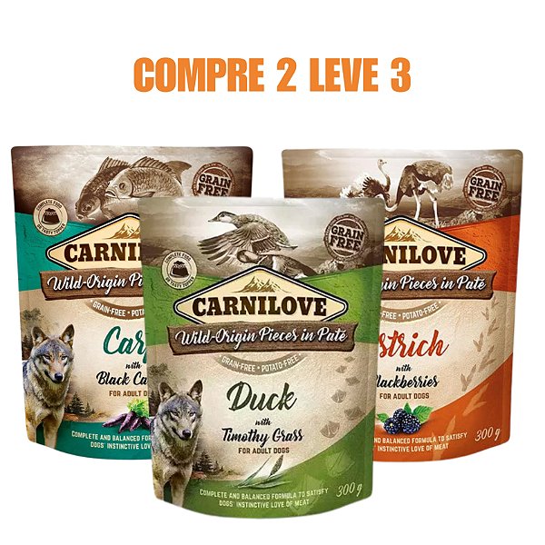Carnilove Dog Patê 300g Compre 2 e leve 3