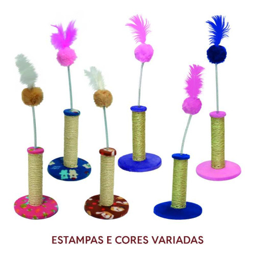 Arranhador 1 plataforma Pequeno Cores sortidas 16X16X23 cm