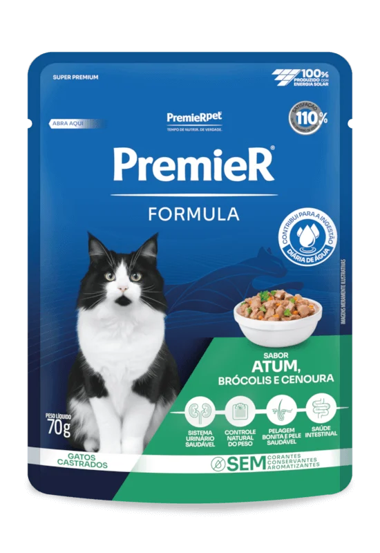 Premier Formula Úmidos Gatos Adultos Atum, Brócolis e Cenoura