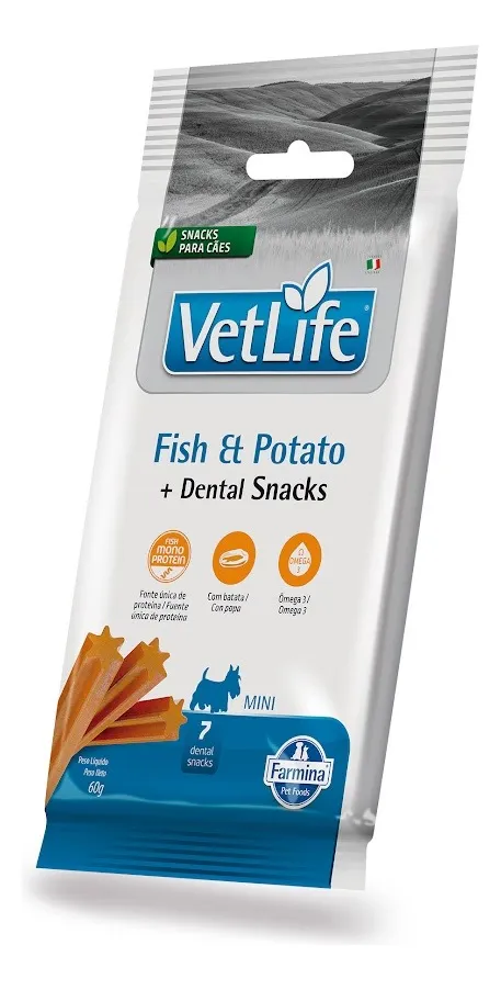 Petisco Vet Nat Snack Can Fish Potato Adt Mini 60g
