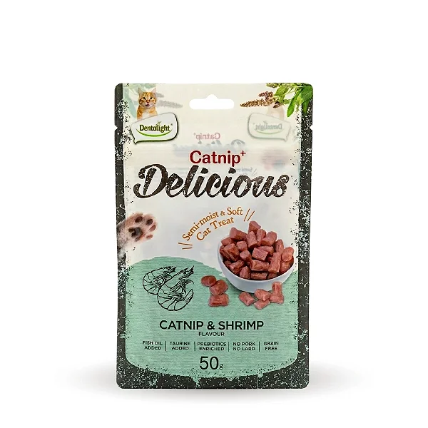 Catnip + Camarão 50g – Petisco Natural com Catnip para Gatos