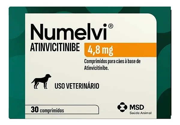 Comprimidos Numelvi Cão Msd Saúde Animal 4,8mg Laranja
