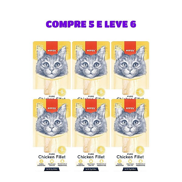 Combo 6 Filé de Frango Wanpy 25g