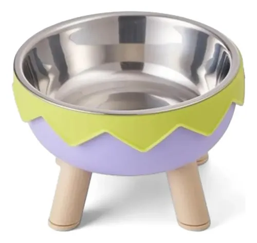 Comedouro Pet Elevado Para Cães Gatos Tigela Aço Inox 350ml