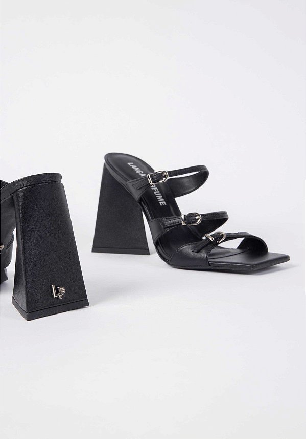 SALTO GEOMÉTRICO PRETO LANÇA PERFUME