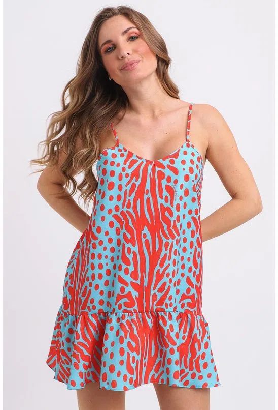 VESTIDO DE ALCA ESTAMPADO LANÇA PERFUME