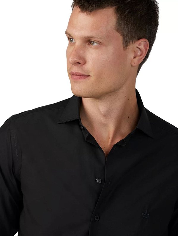 CAMISA ML TRICOLINE LISA PRETO DUDALINA