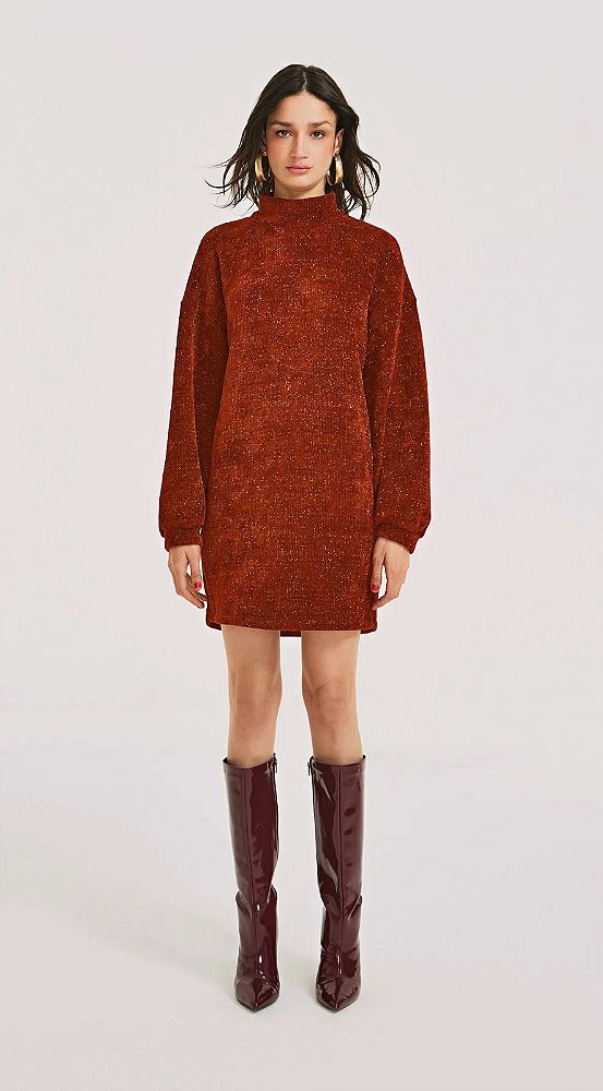 VESTIDO CURTO GOLA ALTA