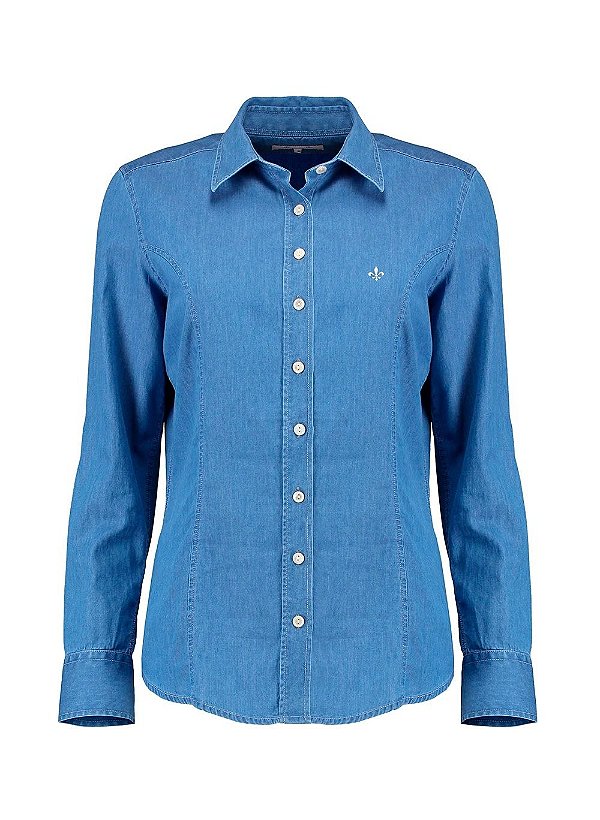 CAMISA ML CAMISA SLIM JEANS CLARO