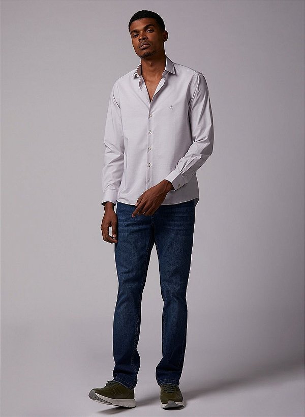 CAMISA ML WRINKLE FREE CINZA CLARO DUDALINA