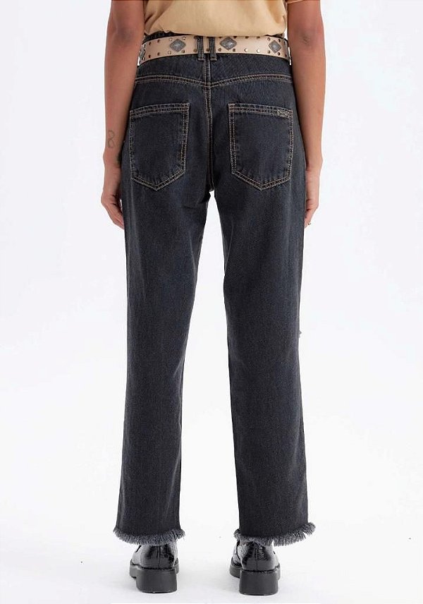 CALÇA JEANS RETA HIGH LANÇA PERFUME