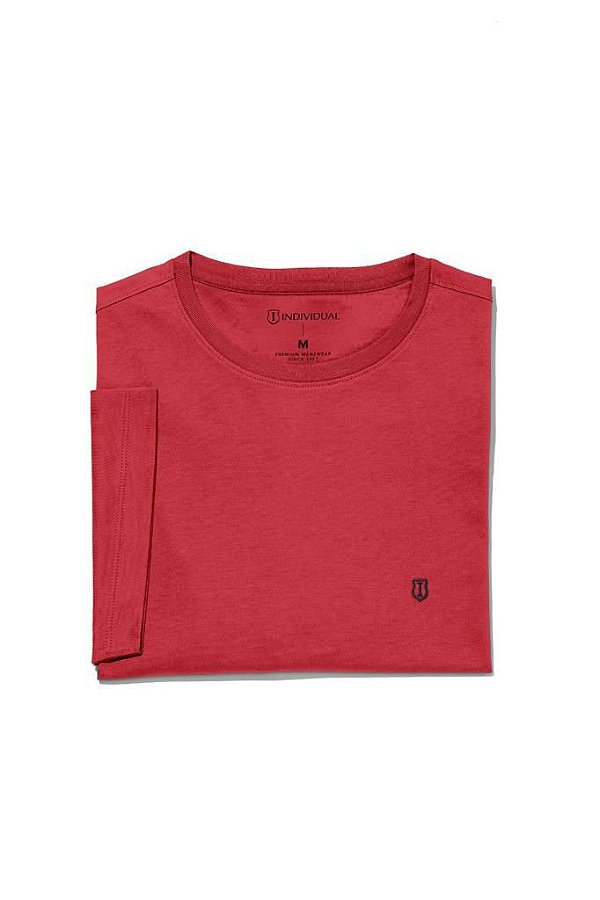 T SHIRT BASICA SLIM VERMELHO INDIVIDUAL