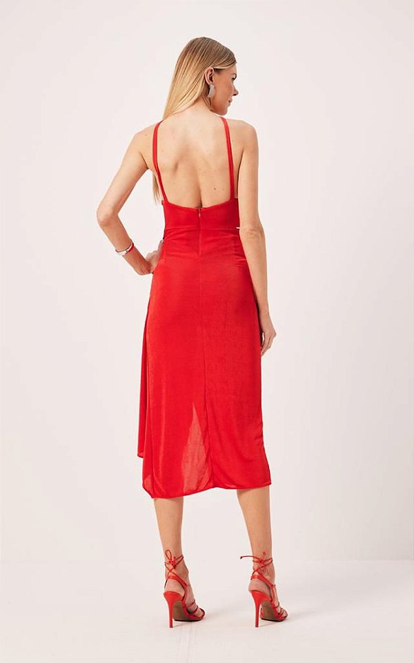 VESTIDO SUPERMIDI COM ALCA RABO DE RATO DIMY