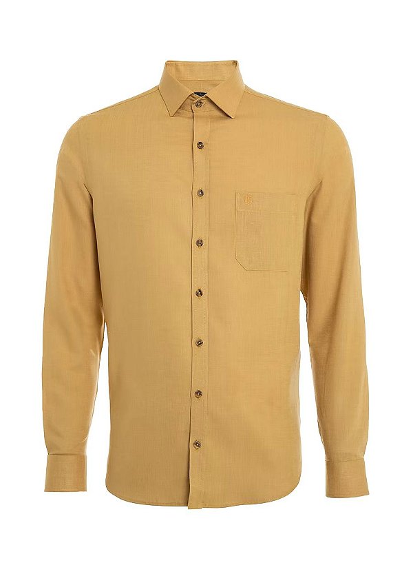 CAMISA COMFORT FIO TINTO BEGE MEDIO INDIVIDUAL