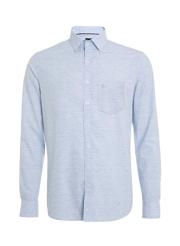 CAMISA COMFORT FIO TINTO AZUL CLARO INDIVIDUAL