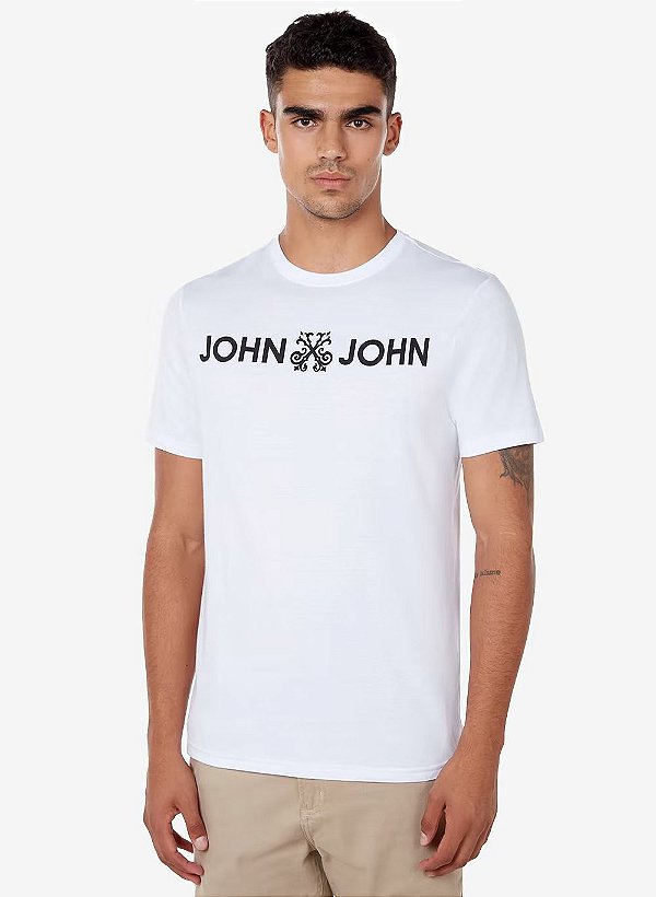 T SHIRT ESTAMPA BASIC BRANCO JOHN JOHN
