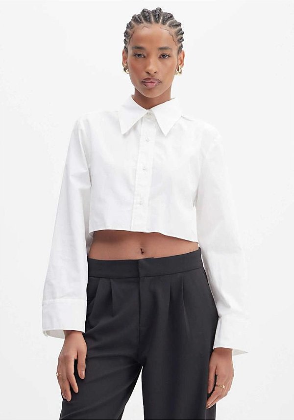 CAMISA CROPPED MANGA EVASE LANÇA PERFUME