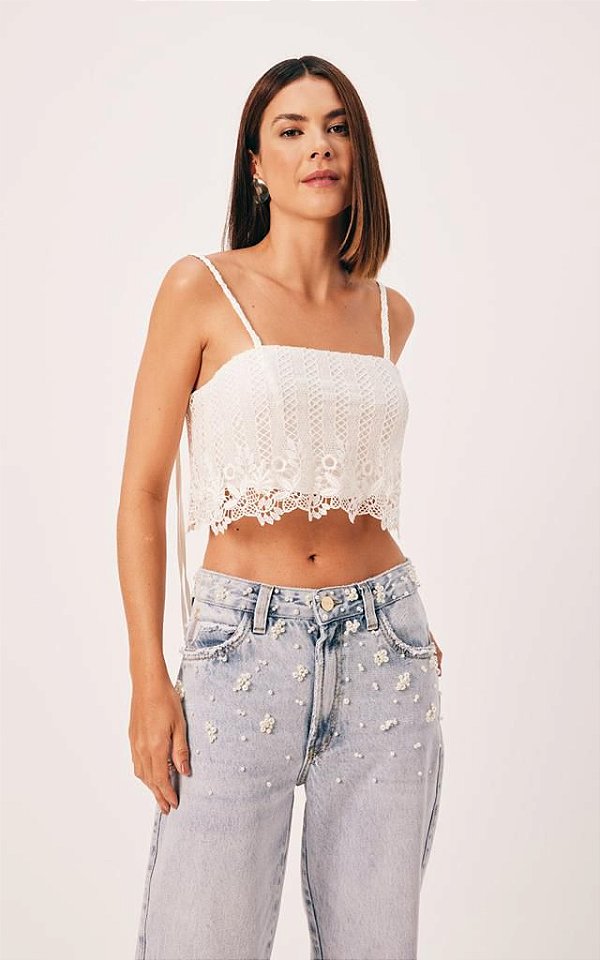 TOP DE RENDA BRANCO DIMY
