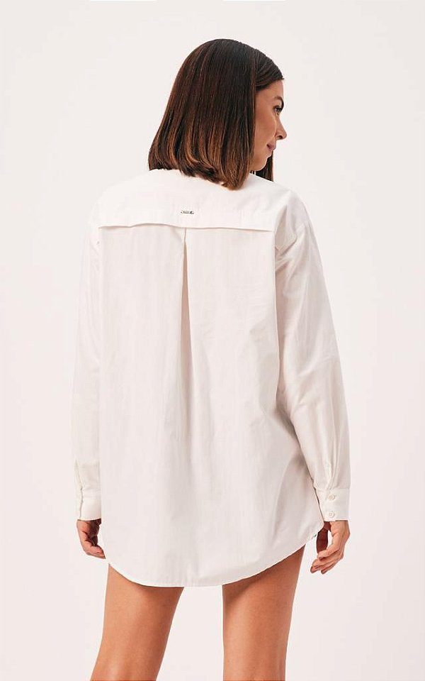 CAMISA AMPLA C/ MAXI BOLSOS OFF WHITE DIMY