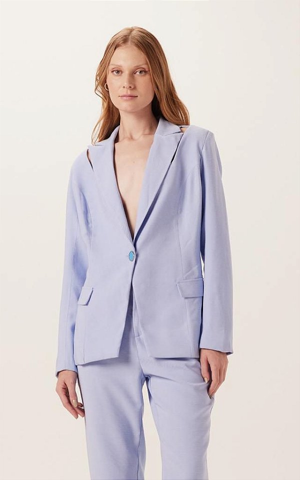 BLAZER COM VAZADO NO DECOTE AZUL NUVEM DIMY