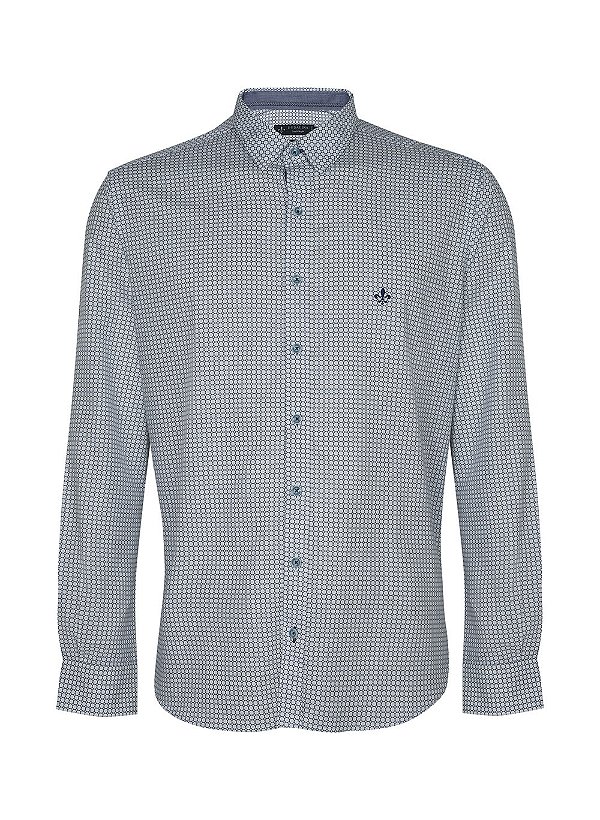 CAMISA ML SLIM MINI PRINT  BRANCO DUDALINA