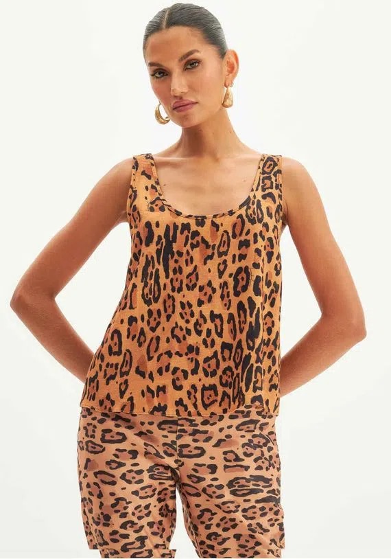 BLUSA SEM MANGA ESTAMPADA LANÇA PERFUME