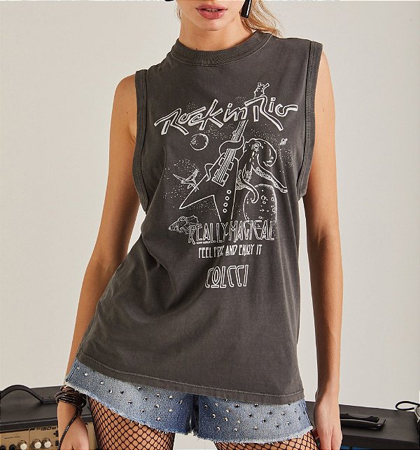 REGATA ESTAMPADA GRAFITE COLCCI