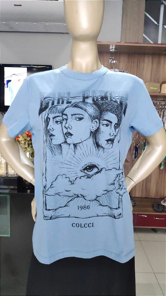 CAMISETA ESTAMPADA  AZUL ETEREO COLCCI