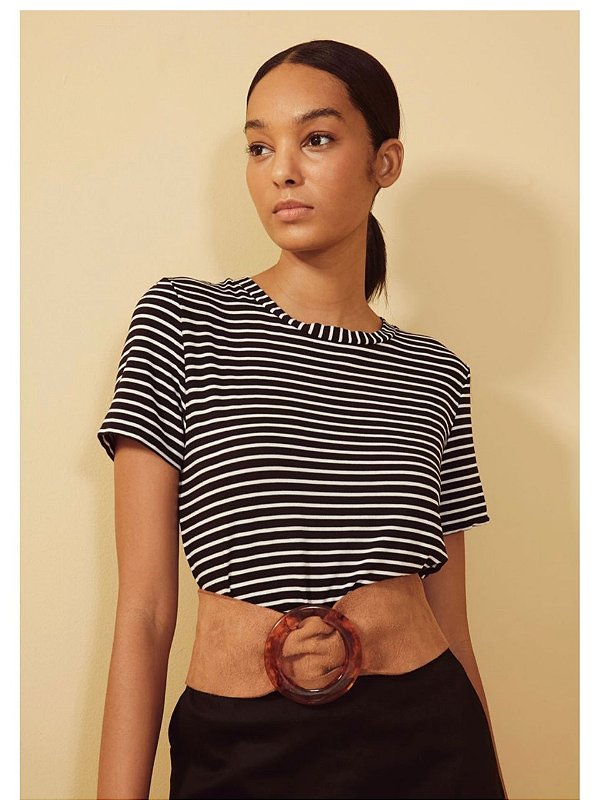 BLUSA LISTRADA  BLACK WHITE COLCCI
