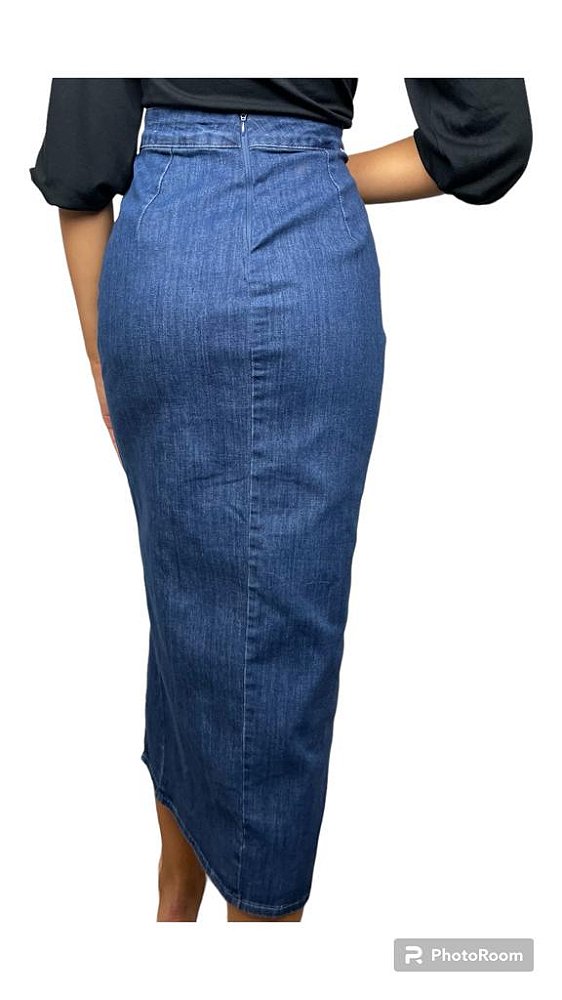 SAIA MIDI JUSTA SLIM DENIM SUPER POWER -DIMY