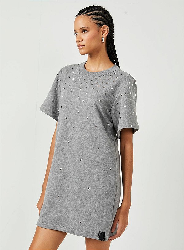 VESTIDO MOLETOM COM APLICACAO 0445700673 COLCCI