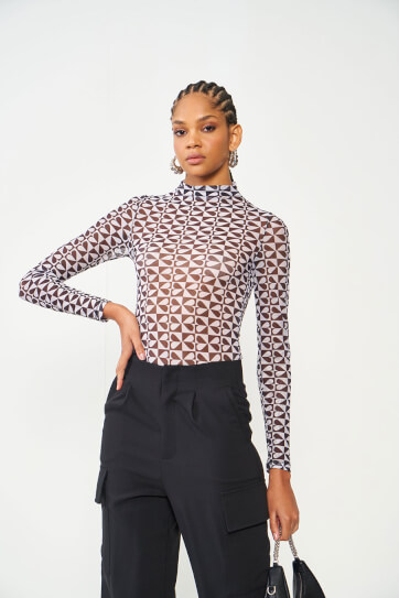 BLUSA TULE ESTAMPADA  BE LOVE  COLCCI