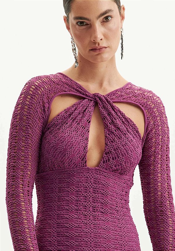 VESTIDO SUPER MIDI COM TORCAO