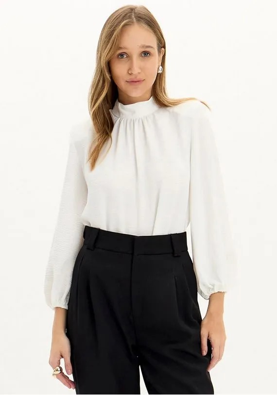BLUSA MANGA 7 8  LANÇA PERFUME BRANCO