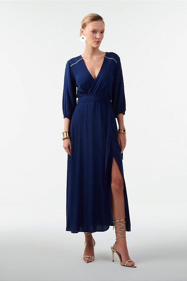 VESTIDO MIDI COM AMARRACAO DIMY