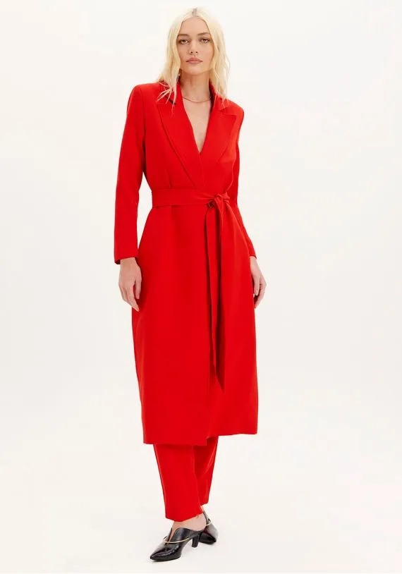 TRENCH COAT SUPER MIDI LANÇA PERFUME  PRETO