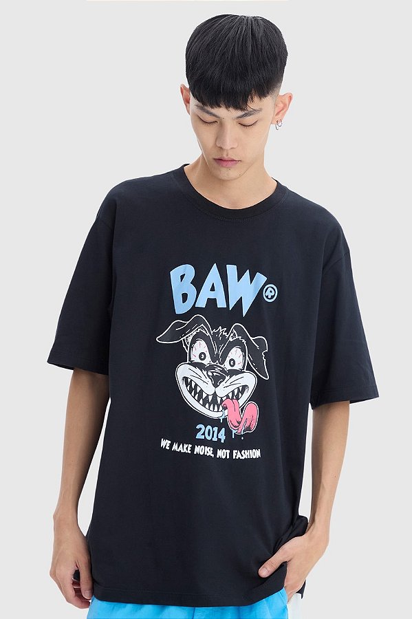 CAMISETA REGULAR STRANGER DOG PRETO 0089949 BAW