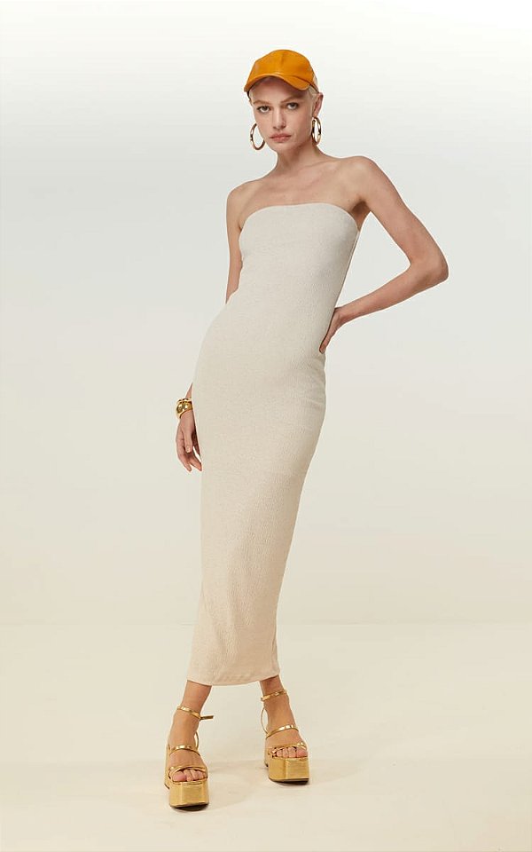 VESTIDO STRAPLESS (SEM ALCAS) SLIM HIPER MIDI DIMY