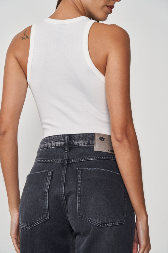 REGATA CANELADA  PRETO