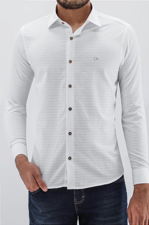 CAMISA ML CASUAL SLIM BRANCO OGOCHI