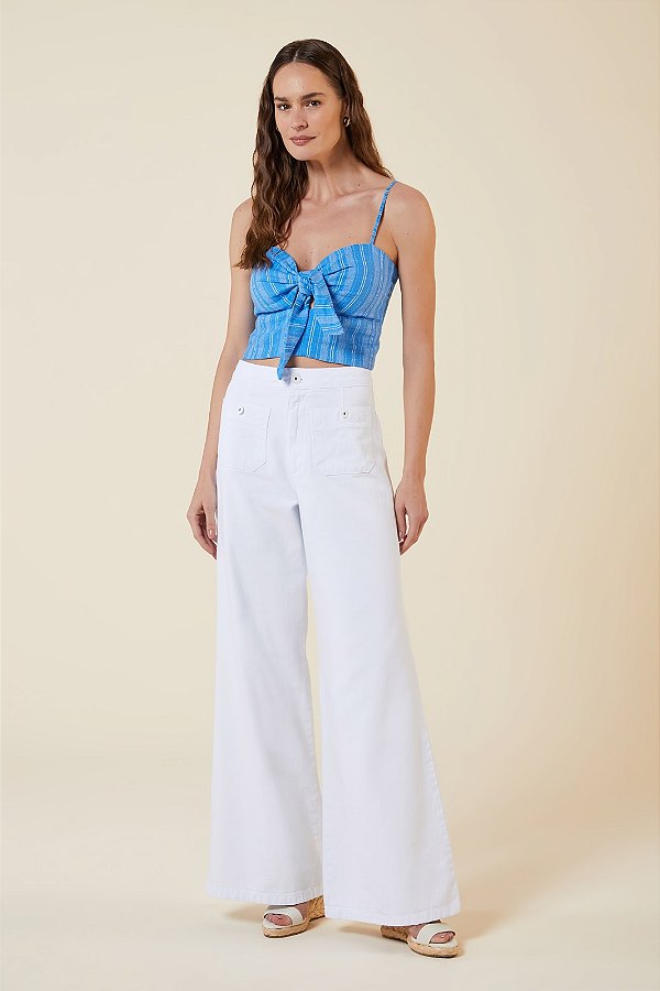 CALCA PANTALONA BOLSOS SARJA BRANCO MY PLACE