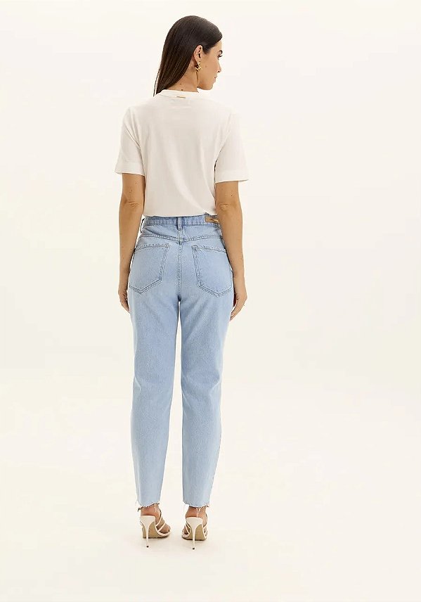 CALCA JEANS LUNA MOM SUPER HIGH DENIN ESCURO LP