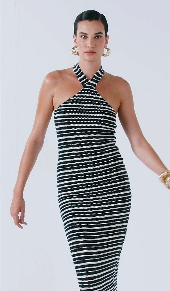 VESTIDO SUPERMIDI FEMININO DE ALGODAO DIMY