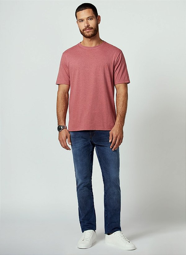 TSHIRT MC DC MELANGE COLOR VERMELHO DUDALINA
