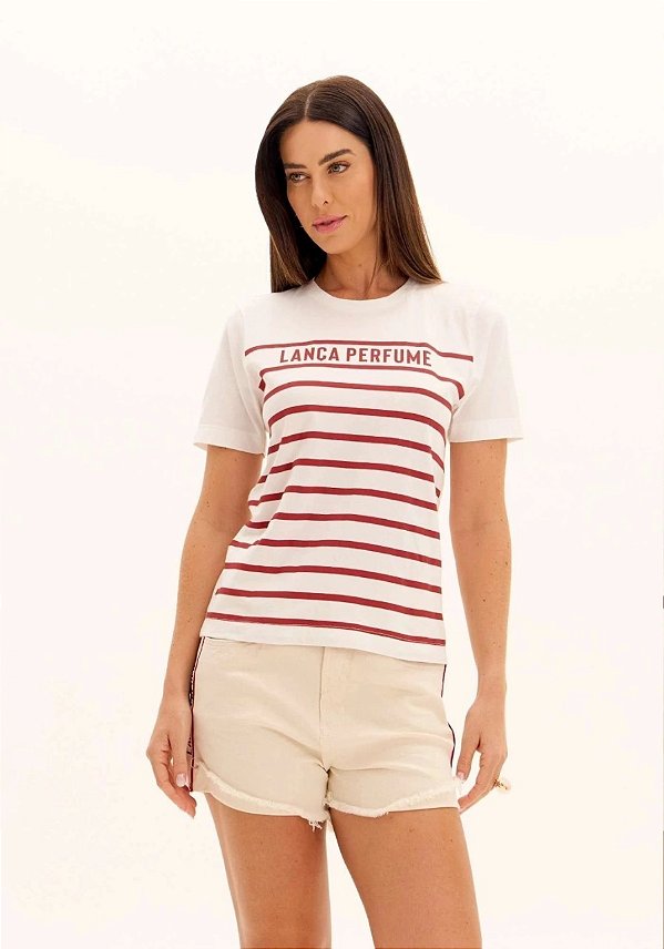 T-SHIRT CURTA COM ESTAMPA LOCAL LANÇA PERFUME