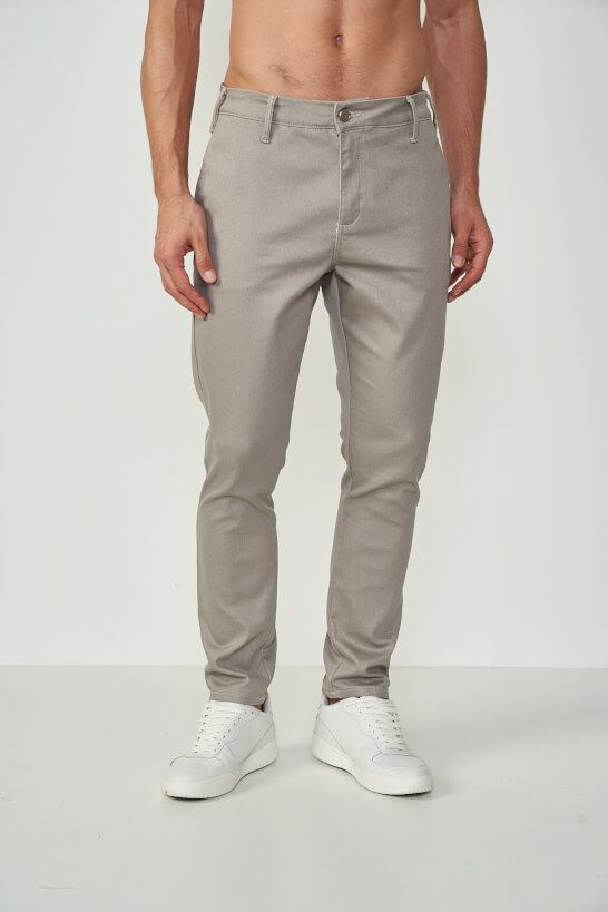 CALCA SARJA NEW CHINO CINZA