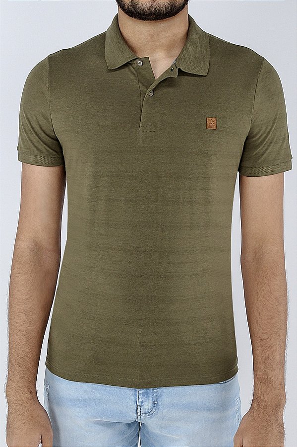 POLO MC CASUAL SLIM MALHA VERDE OGOCHI