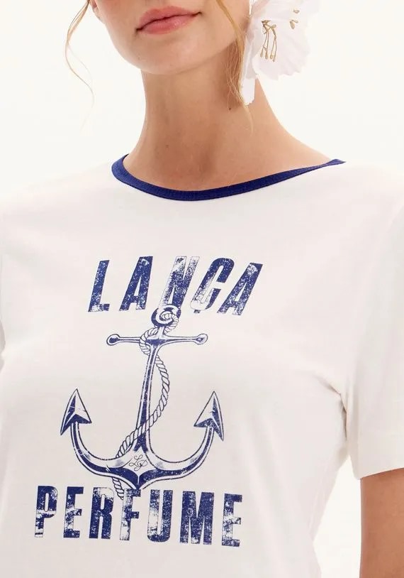 T-SHIRT BABY LOOK MANGA CURTA LANÇA PERFUME
